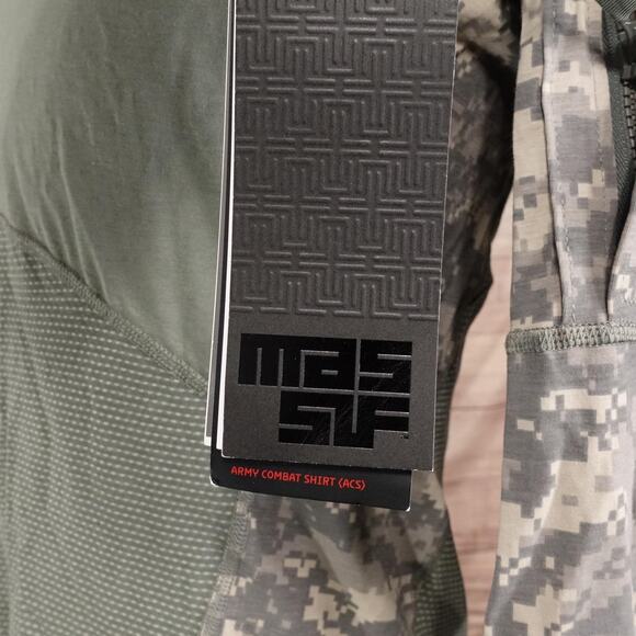 Massif Army Combat Shirt Mens Medium Green Camo ACS Tactical Flame Resistant Top - Picture 6 of 11